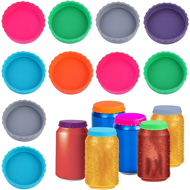 Random 3-Pack Colors Silicone Soda Lids Freshness Cans Carbonated Drinks Pull-Tab Lids Reusable Sealed Dust-Proof Leak-Proof Silicone Cola Lids