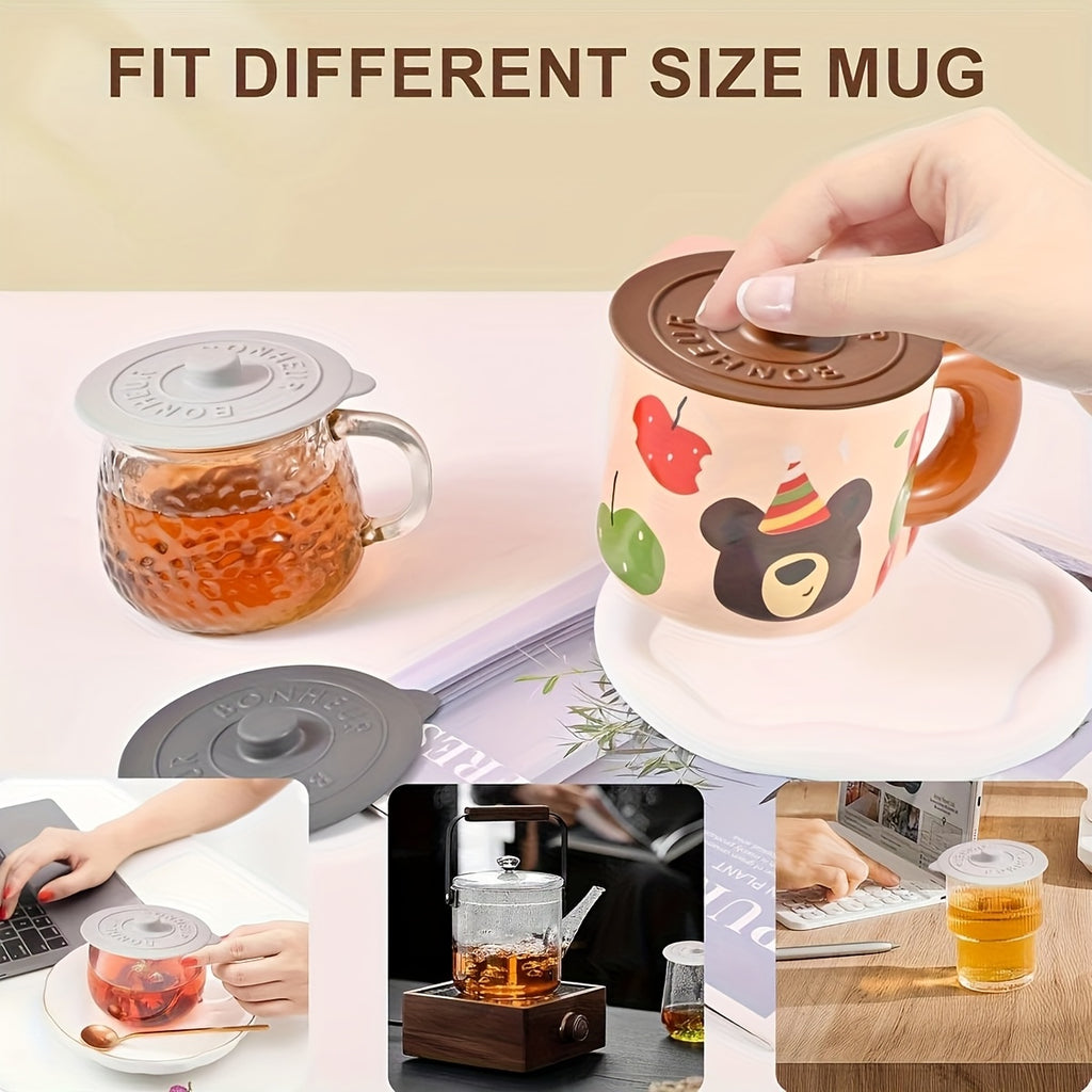 2pcs  Silicone Cup Lids, Dust-Proof Lids for Mugs, Tea Cups, Glasses, and Water Glasses, Nordic Style, Christmas Gift, Halloween Gift for Family, Colleagues, and Friends