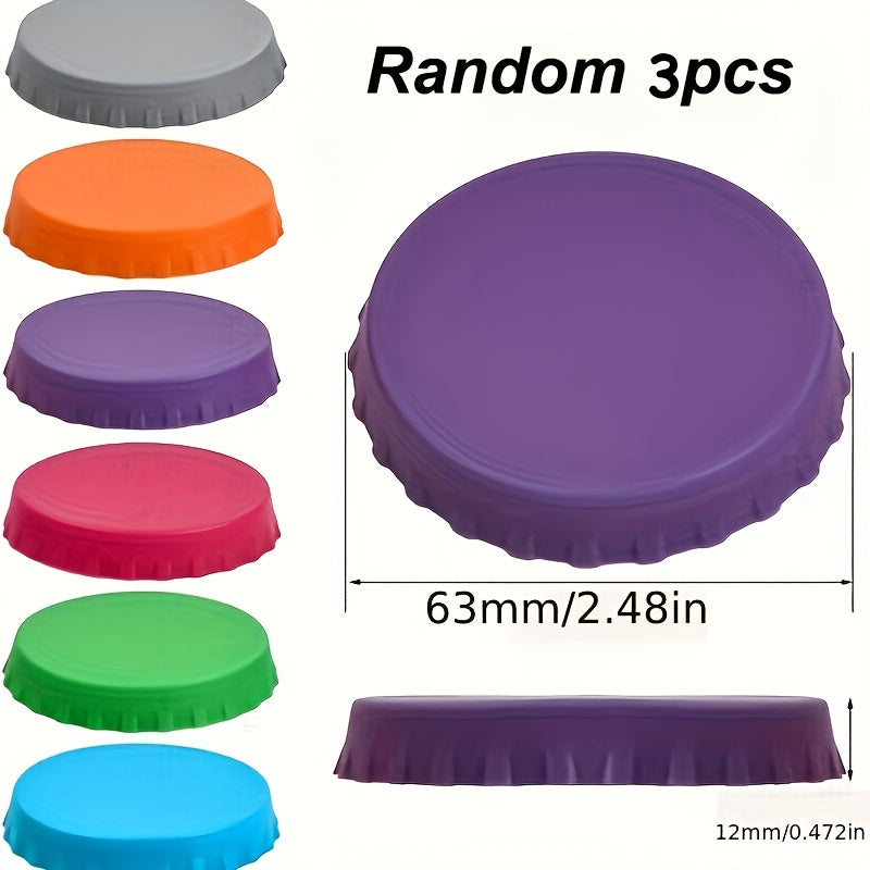 Random 3-Pack Colors Silicone Soda Lids Freshness Cans Carbonated Drinks Pull-Tab Lids Reusable Sealed Dust-Proof Leak-Proof Silicone Cola Lids