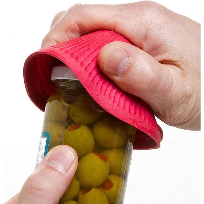 Random 1 Rubber Can Opener Pad - Multicolor, Reusable and Easy-to-Use Gripper Suitable for Elderly with Weak Hands - Ideal Kitchen Accessory, Perfect Gift