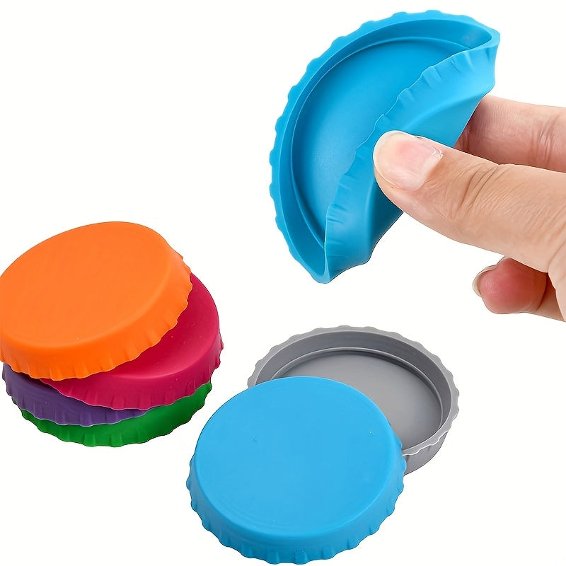 Random 3-Pack Colors Silicone Soda Lids Freshness Cans Carbonated Drinks Pull-Tab Lids Reusable Sealed Dust-Proof Leak-Proof Silicone Cola Lids